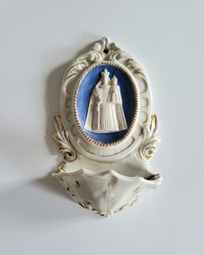 Ancien bénitier porcelaine - bénitier,