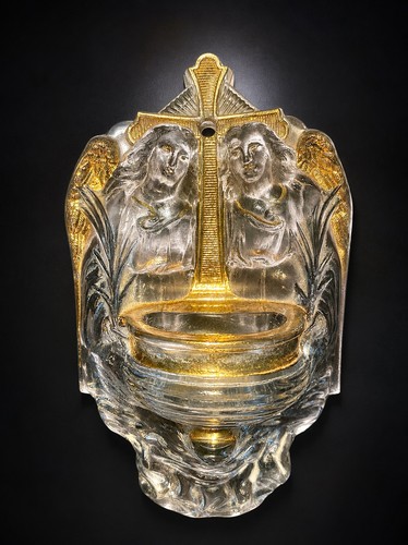 Ancien benitier mural verre - ancien,