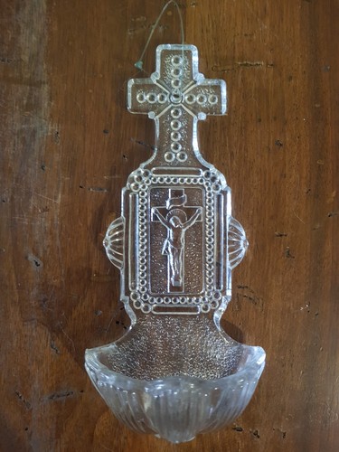 Ancien bénitier verre - ancien,